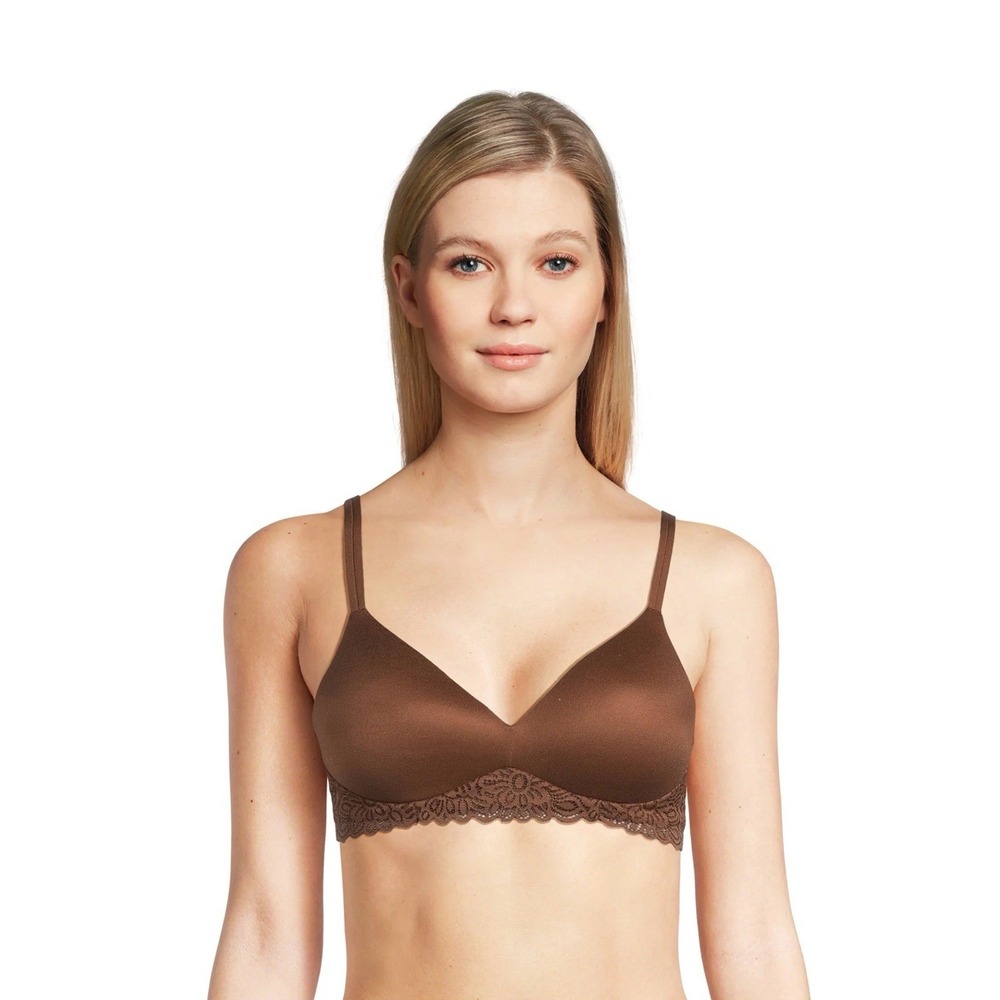 No Boundaries Sz XL Bra Lot Of 2 Light Lift Wire Free Brown Latte T-Shirt Padded